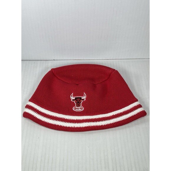 Mitchell & Ness Chicago Bulls NBA Knucket Knit Bucket Hat Cap Red Windy City NEW - Picture 1 of 3